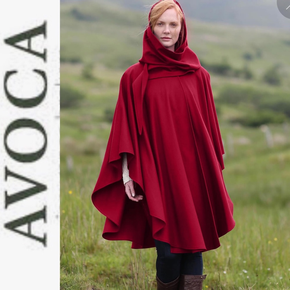 AVOCA Collection Cashmere Wool Blend Berry Cape